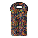 Colorful Indian Paisley Pattern Print Double Neoprene Wine Tote