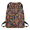 Colorful Indian Paisley Pattern Print Drawstring Backpack