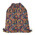 Colorful Indian Paisley Pattern Print Drawstring Bag