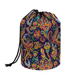 Colorful Indian Paisley Pattern Print Drawstring Makeup Bag