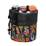 Colorful Indian Paisley Pattern Print Drawstring Makeup Bag