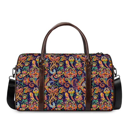 Colorful Indian Paisley Pattern Print Duffle Bag