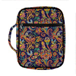 Colorful Indian Paisley Pattern Print Front Pocket Bible Bag