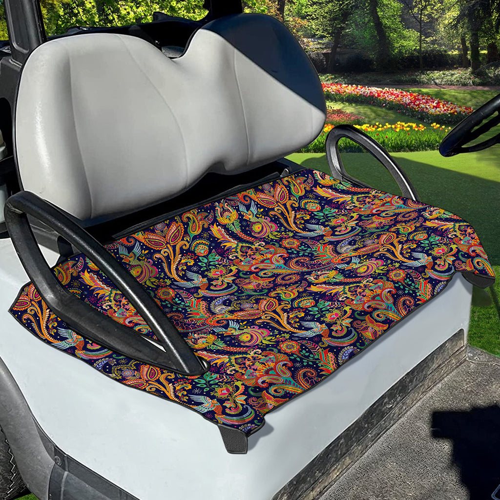 Colorful Indian Paisley Pattern Print Golf Cart Seat Cover