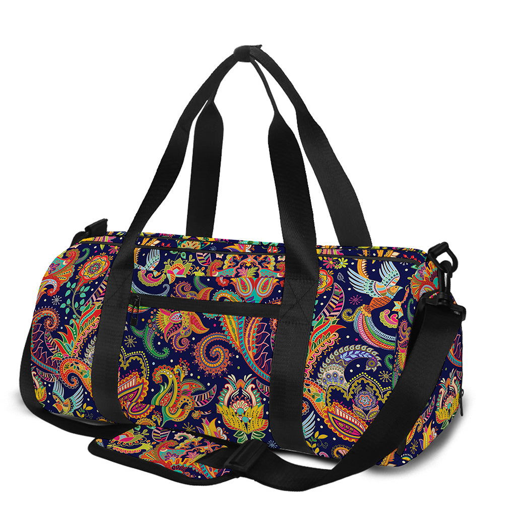 Colorful Indian Paisley Pattern Print Gym Bag
