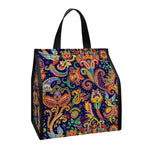 Colorful Indian Paisley Pattern Print Insulated Lunch Tote