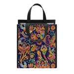 Colorful Indian Paisley Pattern Print Insulated Lunch Tote
