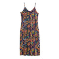 Colorful Indian Paisley Pattern Print Jersey Midi Cami Dress
