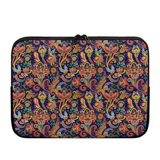 Colorful Indian Paisley Pattern Print Laptop Sleeve