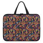 Colorful Indian Paisley Pattern Print Laptop Sleeve With Handle