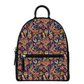 Colorful Indian Paisley Pattern Print Leather Backpack