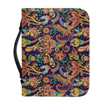 Colorful Indian Paisley Pattern Print Leather Bible Cover