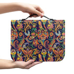 Colorful Indian Paisley Pattern Print Leather Bible Cover