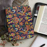 Colorful Indian Paisley Pattern Print Leather Bible Cover