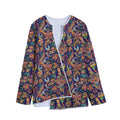 Colorful Indian Paisley Pattern Print Long Sleeve Short Coat