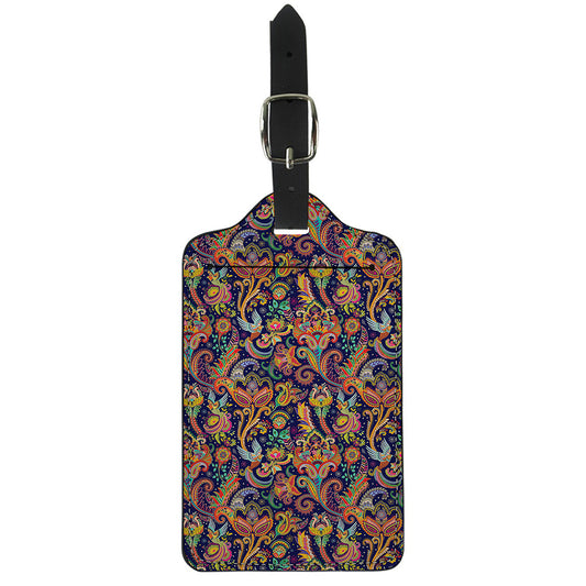 Colorful Indian Paisley Pattern Print Luggage Tag