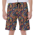 Colorful Indian Paisley Pattern Print Men's Beach Shorts