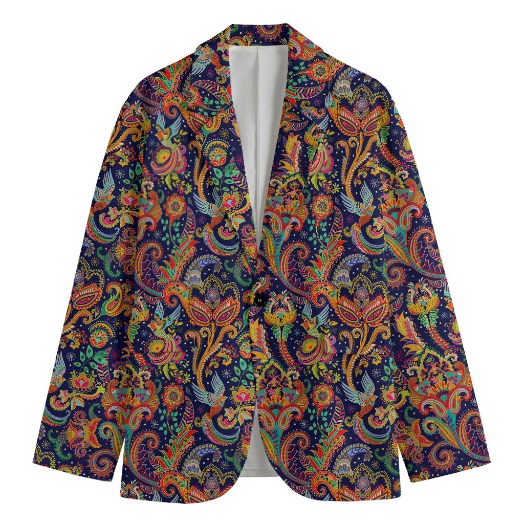Colorful Indian Paisley Pattern Print Men's Blazer