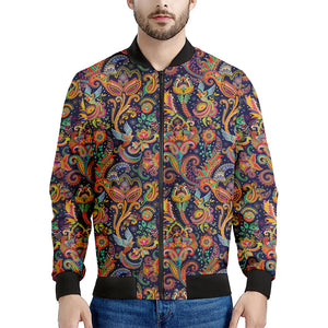 Colorful Indian Paisley Pattern Print Men's Bomber Jacket