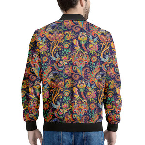 Colorful Indian Paisley Pattern Print Men's Bomber Jacket