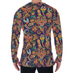 Colorful Indian Paisley Pattern Print Men's Long Sleeve T-Shirt