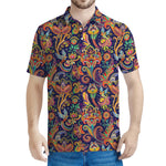 Colorful Indian Paisley Pattern Print Men's Polo Shirt