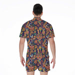 Colorful Indian Paisley Pattern Print Men's Rompers
