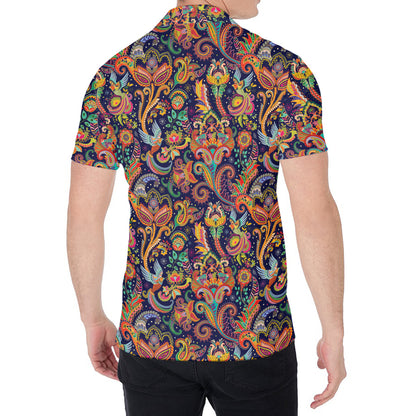 Colorful Indian Paisley Pattern Print Men's Shirt