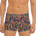 Colorful Indian Paisley Pattern Print Men's Short Boxer Briefs