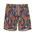 Colorful Indian Paisley Pattern Print Men's Athletic Shorts