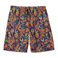 Colorful Indian Paisley Pattern Print Men's Swim Trunks