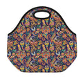 Colorful Indian Paisley Pattern Print Neoprene Lunch Bag