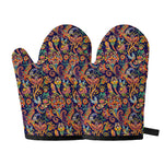 Colorful Indian Paisley Pattern Print Oven Mitts