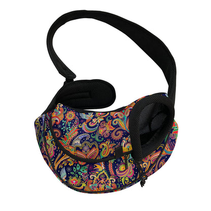 Colorful Indian Paisley Pattern Print Pet Sling Carrier