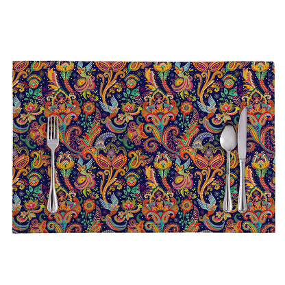Colorful Indian Paisley Pattern Print Placemat