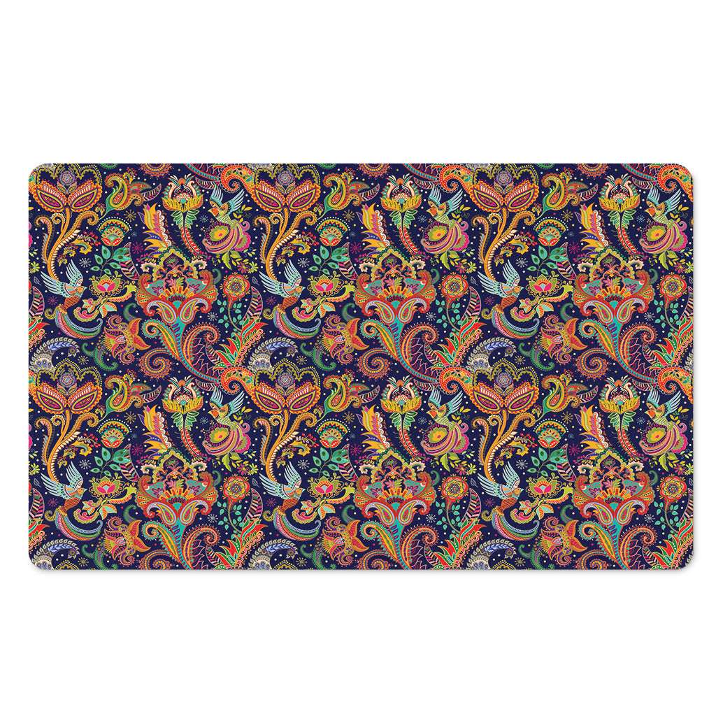 Colorful Indian Paisley Pattern Print Polyester Doormat