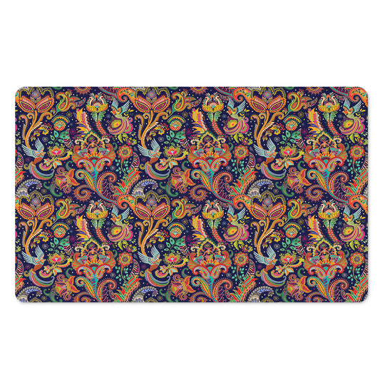 Colorful Indian Paisley Pattern Print Polyester Doormat