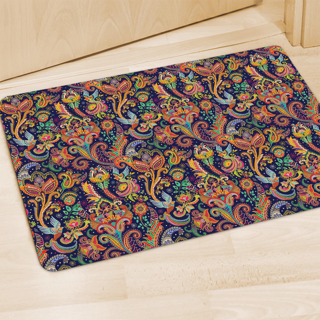 Colorful Indian Paisley Pattern Print Polyester Doormat