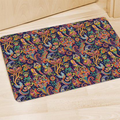 Colorful Indian Paisley Pattern Print Polyester Doormat