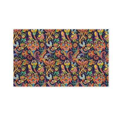 Colorful Indian Paisley Pattern Print Polyester Flag