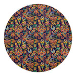 Colorful Indian Paisley Pattern Print Round Blanket