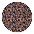 Colorful Indian Paisley Pattern Print Round Floor Mat