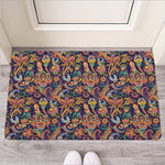 Colorful Indian Paisley Pattern Print Rubber Doormat