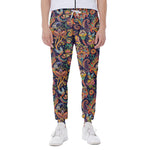 Colorful Indian Paisley Pattern Print Scuba Joggers
