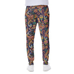 Colorful Indian Paisley Pattern Print Scuba Joggers