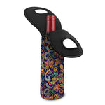 Colorful Indian Paisley Pattern Print Single Neoprene Wine Tote