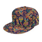 Colorful Indian Paisley Pattern Print Snapback Cap