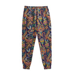 Colorful Indian Paisley Pattern Print Sweatpants