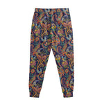 Colorful Indian Paisley Pattern Print Sweatpants