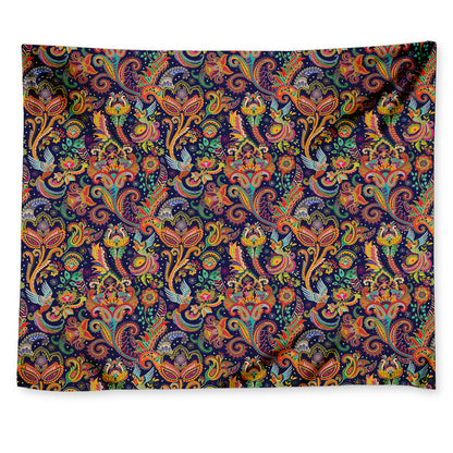 Colorful Indian Paisley Pattern Print Tapestry